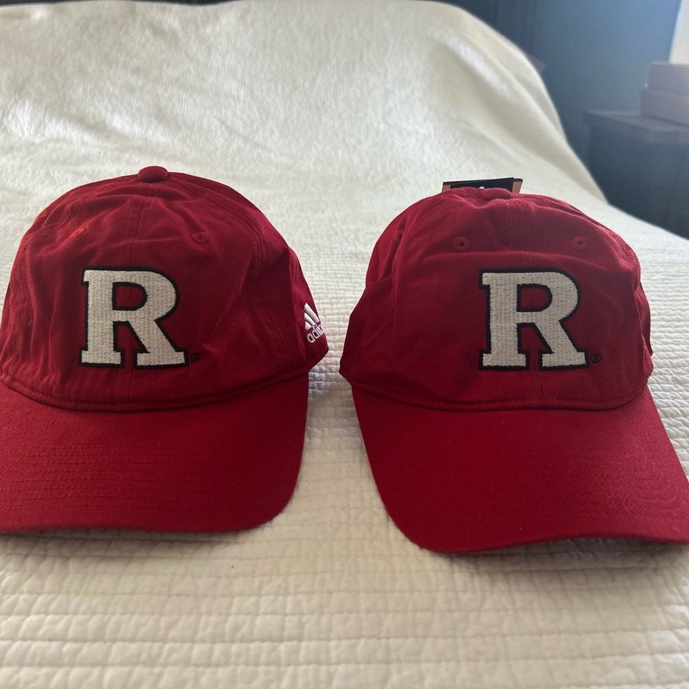 adidas RUTGERS Red Cap with Bold R Logo (pair of 2 hats)